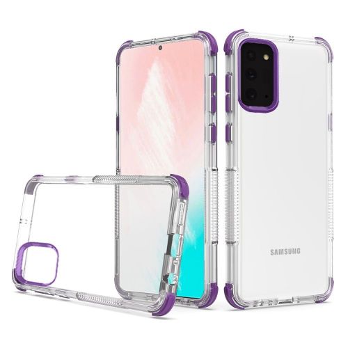 Samsung Galaxy Note 20 Ultra Case, Edge Sturdy Shockproof Bumper Transparent Hard TPU Case Clear/Purple