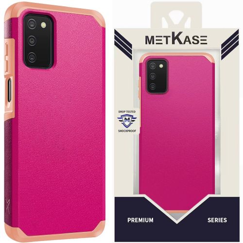 Samsung A03s METKASE (Original Series) Tough Strong Shockproof Hybrid in Slide-Out Package - Hot Pink / Light Pink