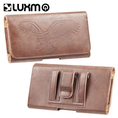 Luxmo Leather Belt Clip Pouch Holster Phone Holder Brown