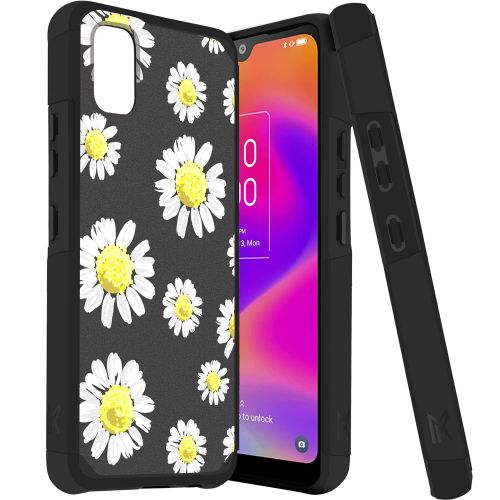 TCL ION Z Tough Strong MetKase Hybrid (Magnet Mount Friendly) Case Cover - Chamomile Flowers