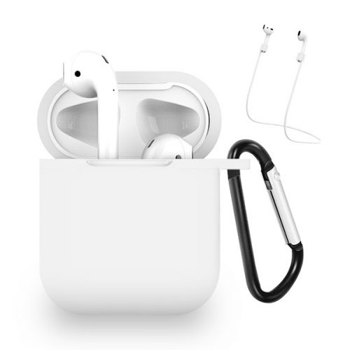 Apple Airpods Case, Protective Case and Strap-White