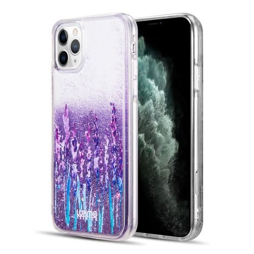 Apple iPhone 13 Pro Max 6.7 - Luxmo Waterfall Fusion Liquid Sparkling Quicksand Case - Love & Lavender