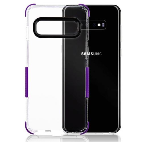 Samsung Galaxy S10 Case, Transparent Clear/Purple Bumper Claro TPU Case Cover