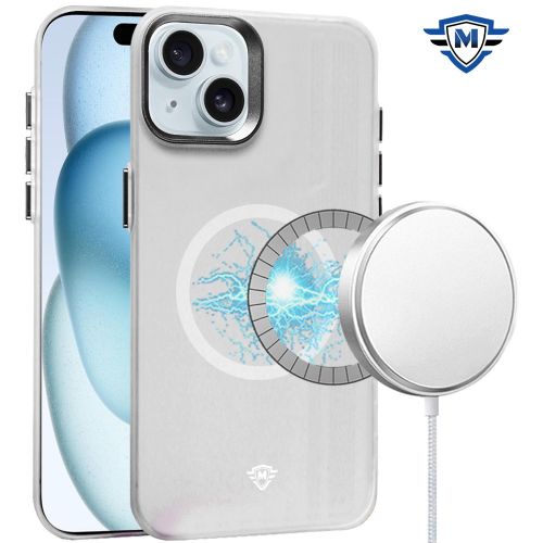 Apple iPhone 15 Pro Max METKASE Matte Finish [Magnetic Circle] Premium Raised Camera Edge Hybrid - Clear