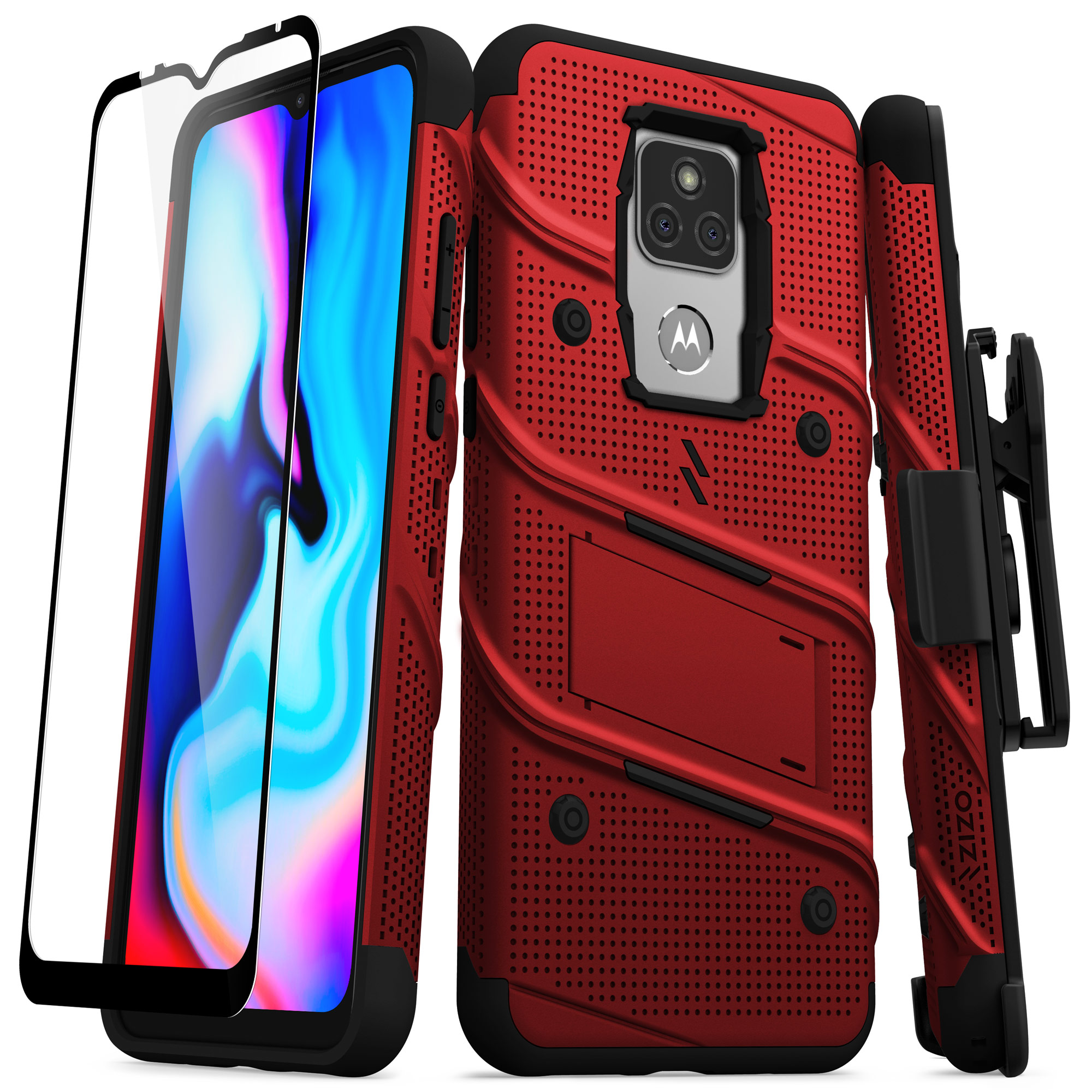 Motorola Moto G Play Case, ZIZO BOLT Case with Tempered Glass Red & Black :: CellPhoneCases.com