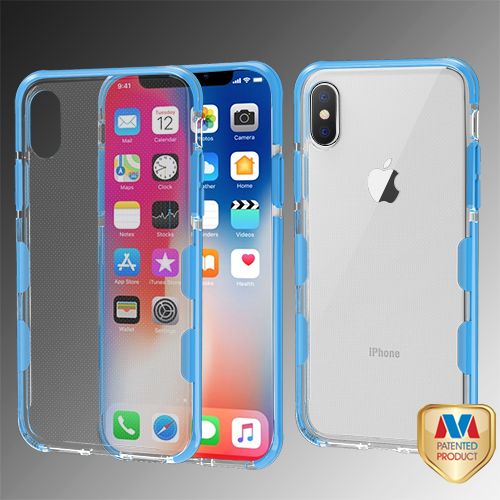 Apple iPhone X Case, Transparent Clear/Blue Bumper Guard TPU Case Cover