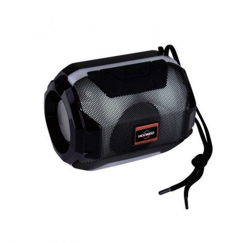 Universal Mini Stereo Bluetooth Speaker Fm Led Flashing Wireless Portal Speaker - Black