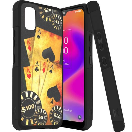 TCL ION Z Tough Strong MetKase Hybrid (Magnet Mount Friendly) Case Cover - Poker