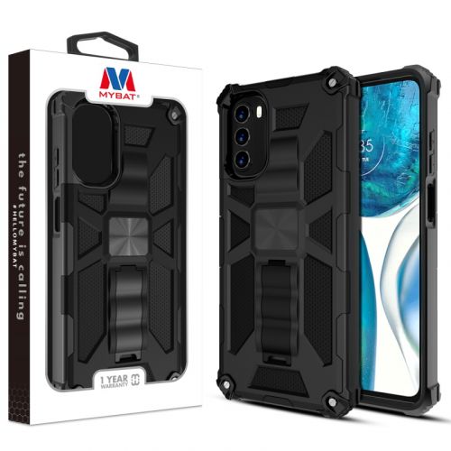 Motorola 2022 Moto G 5G MyBat Sturdy Hybrid Case Cover (with Stand)  Black