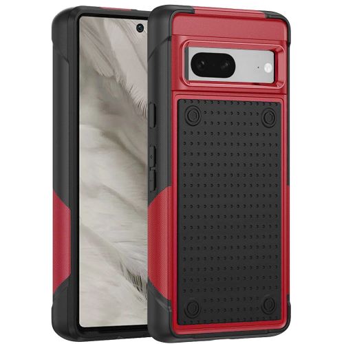 Google Pixel 8 5G DOT Thick Beautiful Hybrid Case Cover - Black/Red