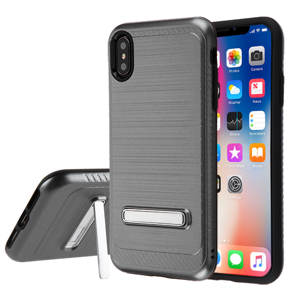 Apple Iphone Xs Max Space Gray Brushed Carbon Fiber Accent