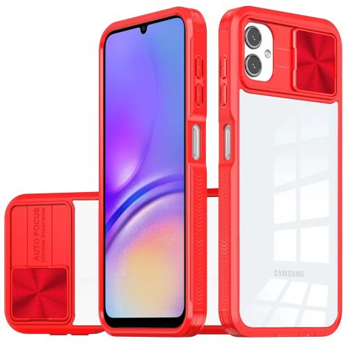 Samsung A05 Fusion Transparent Clear Hybrid Case Cover - Red