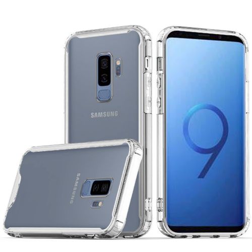 Samsung Galaxy S9 Colored Shockproof Transparent Hard PC TPU Hybrid Case Cover - Clear/Clear