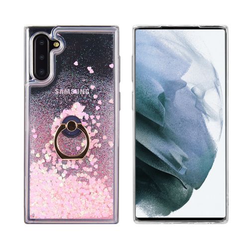 Samsung Galaxy S21 FE Case, Waterfall Ring Liquid Sparkling Quicksand Tpu Case Pink / Green