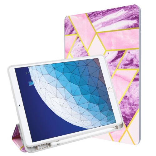 Apple iPad Pro 10.5 2017 Wallet, MyBat Slim Fit Smart MyJacket with Trifold Stand Purple / Pink Mixed Marbling