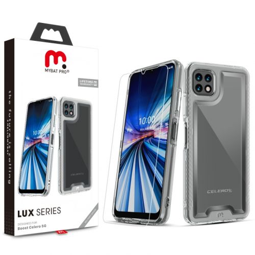 Boost Celero 5G MyBat Pro Lux Series Case with Tempered Glass - Clear