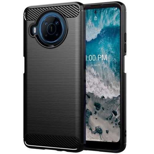 Nokia X100 - Carbon Fiber Design TPU Gel Skin Case Cover - Black