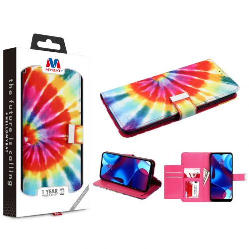 Motorola Moto G Pure 2022 - MyBat MyJacket Wallet Xtra Series with RFID Blocking Tie Dye Swirl