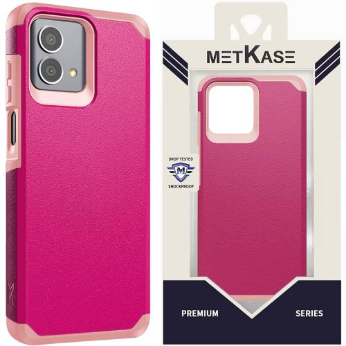 Motorola Moto G STYLUS 5G (2023) METKASE (Original Series) Tough Strong Shockproof Hybrid in Slide-Out Package - Hot Pink / Light Pink