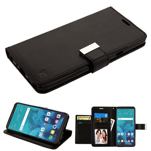 LG Stylo 4 Plus Wallet, Black/Black MyJacket Wallet Case