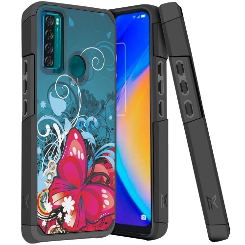Alcatel TCL 20 XE - MetKase Original ShockProof Case Cover - Butterfly Bliss