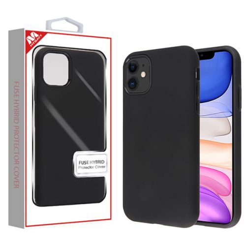 Apple iPhone 11 Case, Rubberized Black/Black Fuse Hybrid Case Cover