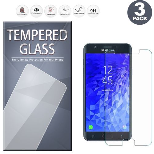 Samsung Galaxy J3 Achieve Screen Protector, [3-Pack] Tempered Glass Film Screen Protector Clear