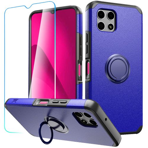 REVVL 7 Pro 5G Tough Hybrid With Ring Stand + Tempered Glass - Classic Blue