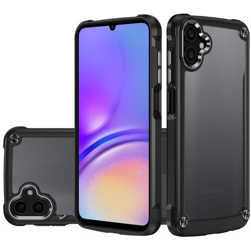 Samsung A05 Ultimate CaseX Transparent Hybrid Case with Metal Buttons And Camera Edges - Black