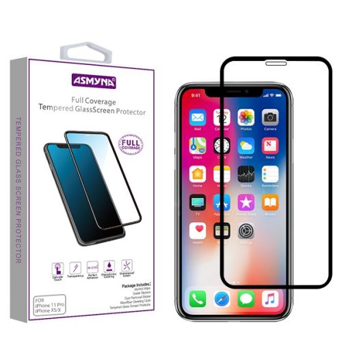 Apple iPhone X Screen Protector, Full Coverage Tempered Glass Screen Protector/Black