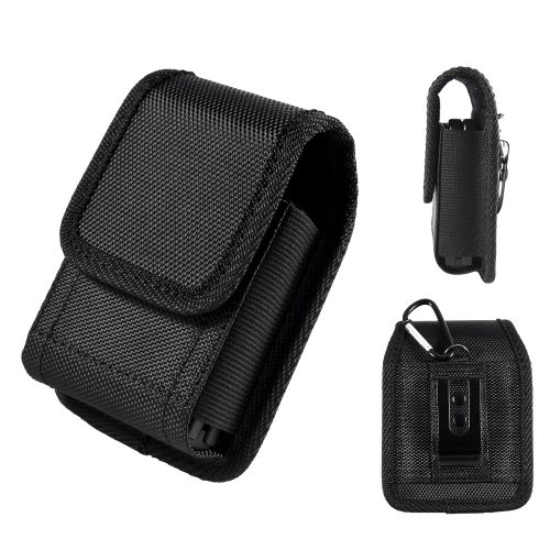 Flip Devices Wallet, Luxmo Extra Small Size 4 Inch 4.5 X 3 X 1 Universal Vertical Nylon Pouch - Black