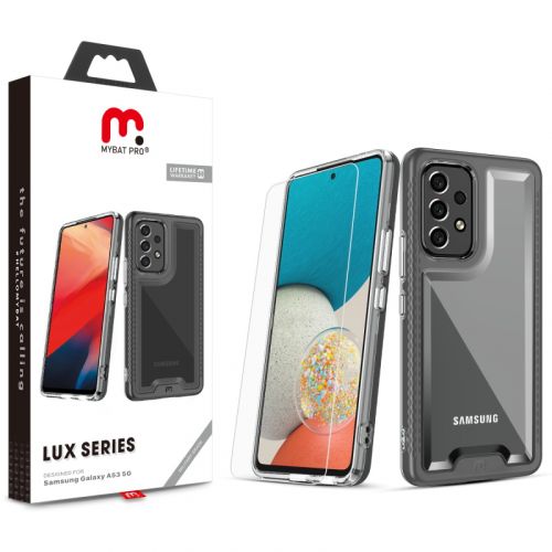 Samsung Galaxy A53 5G MyBat Pro Lux Series Case with Tempered Glass Black