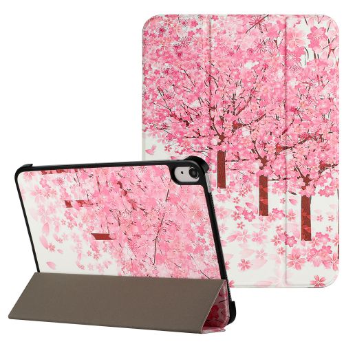 Samsung Galaxy Tab S9 Trifold Magnetic Closure PU Leather Case Cover - Sakura Floral