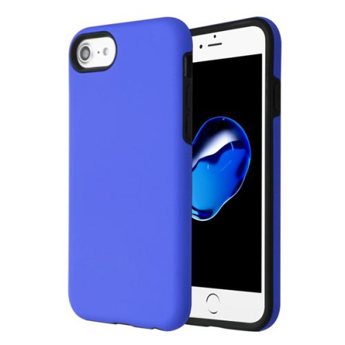 Apple iPhone SE 2022 Case, Rubberized Dark Blue/Black Fuse Hybrid Case Cover