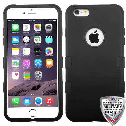 Apple iPhone 6S Plus Case, Hard Black/Black TUFF Hybrid Phone Case Cover