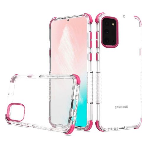 Samsung Galaxy Note 20 Ultra Case, Edge Sturdy Shockproof Bumper Transparent Hard TPU Case Clear/Hot Pink