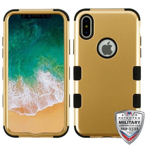 Apple iPhone X Case, Gold/Black TUFF Hybrid Phone Case Cover