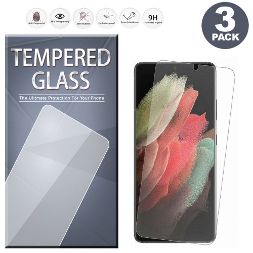 For Samsung Galaxy S21 Plus [3-Pack] Tempered Glass Screen Protector Clear