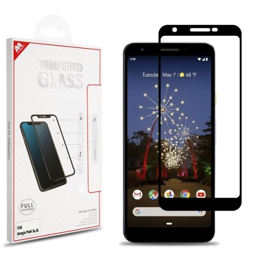 Google Pixel 3A XL Screen Protector, Full Coverage Tempered Glass Screen Protector/Black