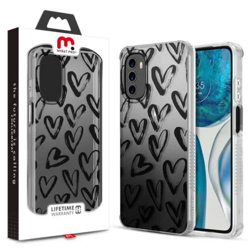 Motorola 2022 Moto G 5G MyBat Pro Mood Series Case   - Black Hearts