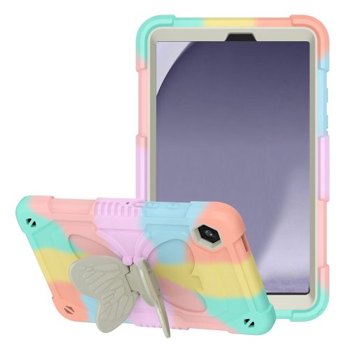 Samsung A9 8.7inch Butterfly Kickstand 3in1 Tough Hybrid Case Cover with Shoulder Strap - Colorful