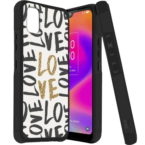 TCL ION Z Tough Strong MetKase Hybrid (Magnet Mount Friendly) Case Cover - Love