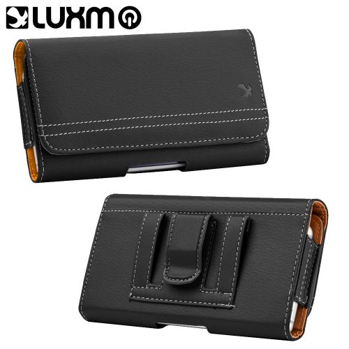 Universal Luxmo 7 Inch Horizontal Leather Pouch Black