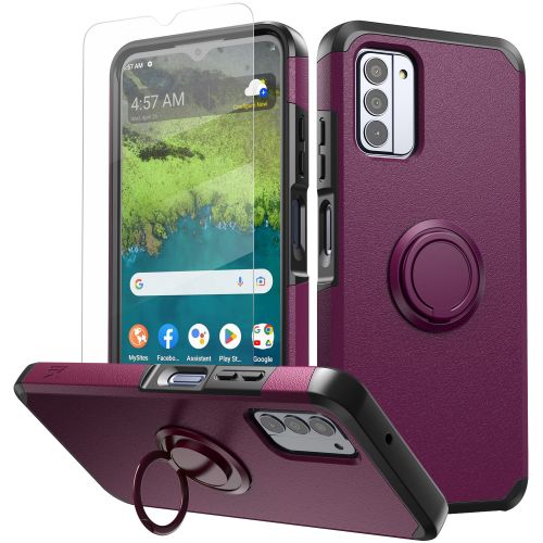 Nokia G310 5G Tough Hybrid With Ring Stand + Tempered Glass - Dark Purple