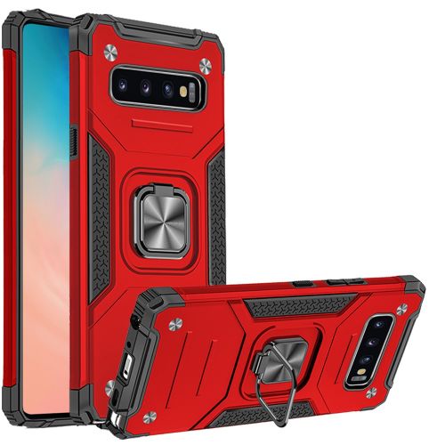 Samsung Galaxy s10 Robust Magnetic Kickstand Hybrid Case Cover - Red