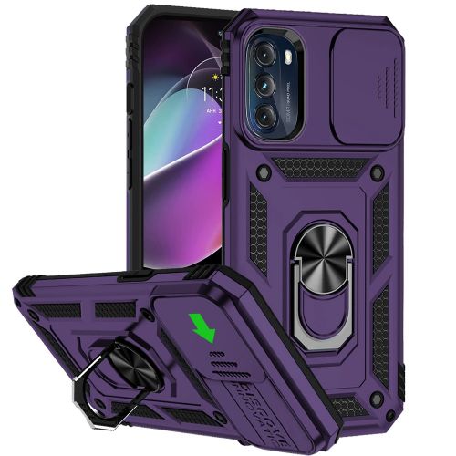 Samsung A54 5G Well Protective Magentic Ring Stand Camera Protective Cover Case - Purple