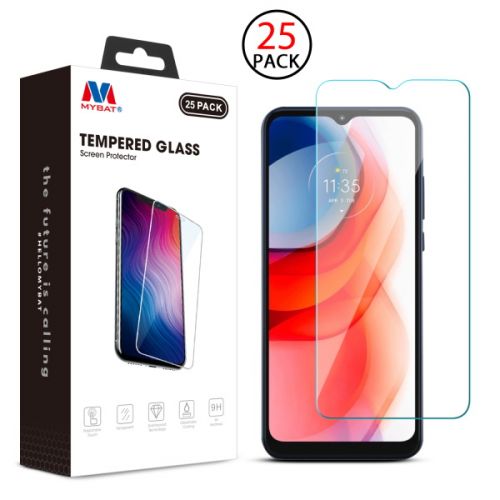 Motorola Moto G Play 2021 Screen Protector, MyBat Tempered Glass Screen Protector(25-pack) Clear