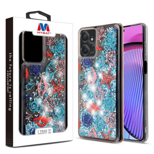 Motorola Moto G Power 5G (2023) Case, Motorola 2023 Moto G Power 5G MyBat Quicksand Glitter Hybrid Case Cover - Seashells