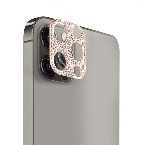 Apple iPhone 14 Pro 6.1 - Camera Lens Zinc Alloy With Diamond - Rose Gold