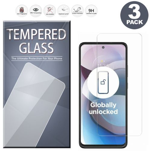 For Motorola Moto One 5G Ace [3-Pack] Tempered Glass Screen Protector Clear